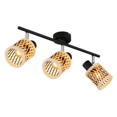 Luminosa Lighting Luminosa Mali Ceiling Spotlight Bar Matt Black 3X E14 from B&Q