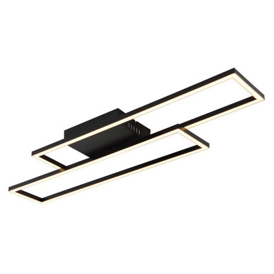 Luminosa Lighting Luminosa Tatjana Semi Flush Ceiling Light Matt Black Led 3000K from B&Q