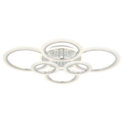 Luminosa Lighting Luminosa Salinas Semi Flush Ceiling Light Chrome Led 2700/4000/6000K from B&Q