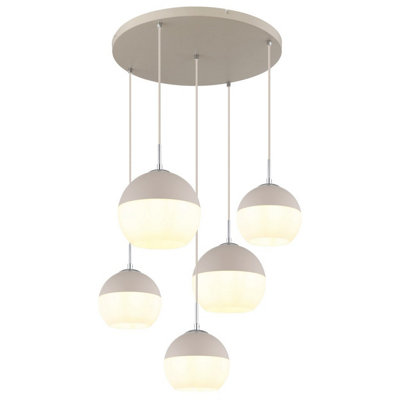 B&Q -  Luminosa Ragusa Cluster Pendant Ceiling Light Matt Sand 5X E27