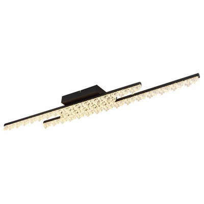 Luminosa Lighting Luminosa Hilton Semi Flush Ceiling Light Matt Black Led 3000K from B&Q