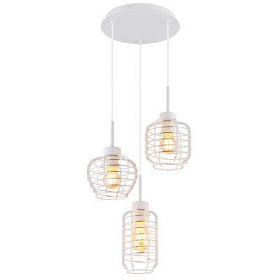 B&Q -  Luminosa Nesa Cluster Pendant Ceiling Light Matt White 3X E27