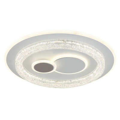 Luminosa Lighting Luminosa Kriswall Semi Flush Ceiling Light Matt White Led 2700/4000/6000K from B&Q
