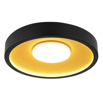 Luminosa Lighting Luminosa Woki Semi Flush Ceiling Light Matt Black Led 3000K from B&Q