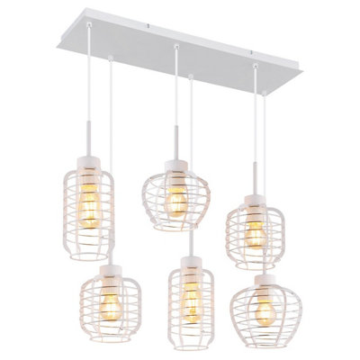 B&Q -  Luminosa Nesa Cluster Pendant Ceiling Light Matt White 6X E27