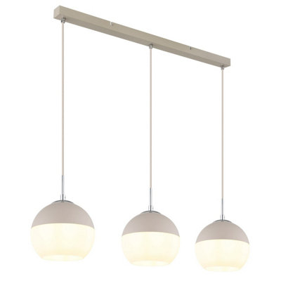 B&Q -  Luminosa Ragusa Bar Pendant Ceiling Light Matt Sand 3X E27