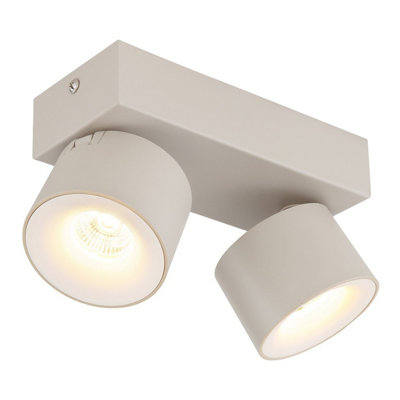 B&Q -  Luminosa Rae Twin Ceiling Spotlight Matt Sand 2X Led 3000K