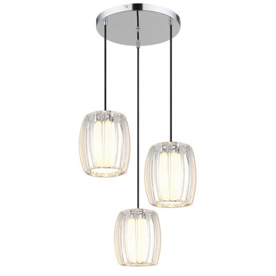 B&Q -  Luminosa Maribel Cluster Pendant Ceiling Light Chrome 3X E27