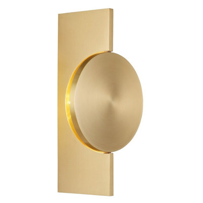 B&Q -  Luminosa Jasper 30Cm Wall Lamp Matt Brass Led 3000K