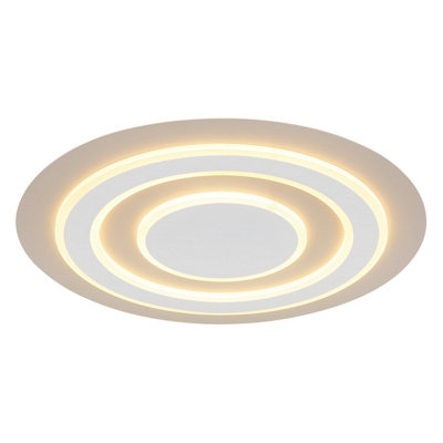 Luminosa Lighting Luminosa Jayden Semi Flush Ceiling Light Matt White Led 3000K from B&Q