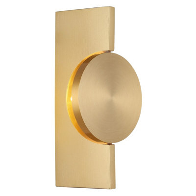 B&Q -  Luminosa Jasper 20Cm Wall Lamp Matt Brass Led 3000K