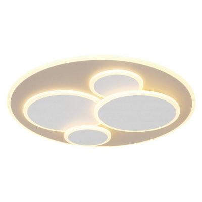 Luminosa Lighting Luminosa Monty Semi Flush Ceiling Light Matt White Led 3000K from B&Q