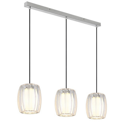 B&Q -  Luminosa Maribel Bar Pendant Ceiling Light Chrome 3X E27