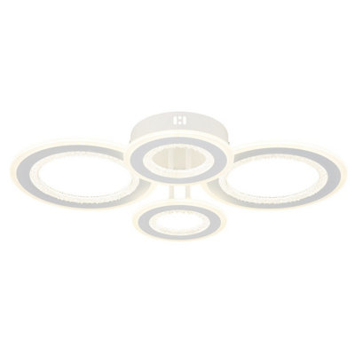 Luminosa Lighting Luminosa Anthony Semi Flush Ceiling Light Matt White Led 3000/4200/6500K from B&Q