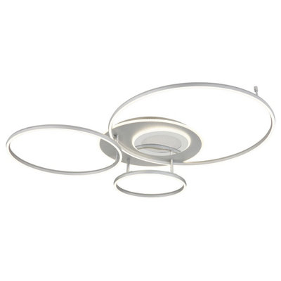 Netlighting Unisex Silver Johnson I Semi Flush Ceiling Light Brushed Led 2700 6500K Extra Large - Image 3