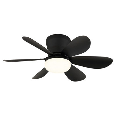 B&Q -  Luminosa Delores Ceiling Fan Matt BlackBlack BladesRemote ControlLed 2700/6500K