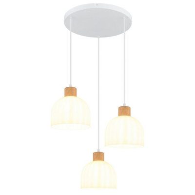 B&Q -  Luminosa Swanson Cluster Pendant Ceiling Light Matt WhiteGlass Opal Shades3X E27