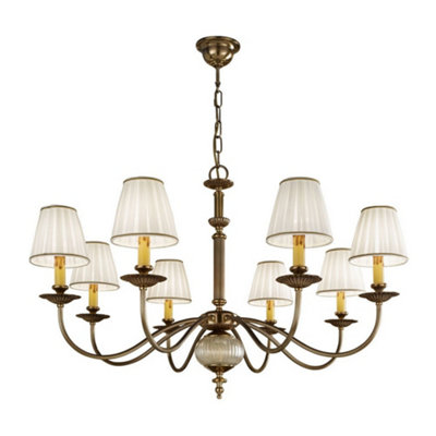 Luminosa Lighting Luminosa Ascot Classic 8 Arm Chandelier Antique Brass8X E14 from B&Q