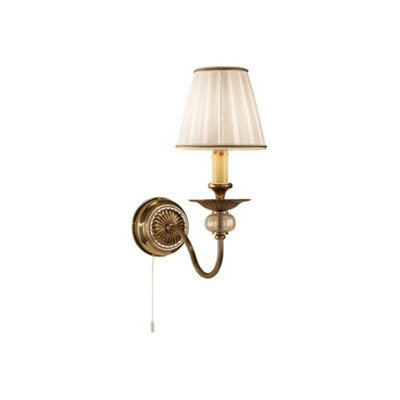Luminosa Lighting Luminosa Ascot Classic Candle Wall Light Antique Brass1X E14 from B&Q