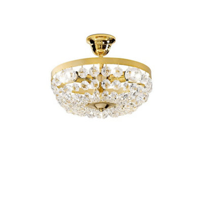 Luminosa Lighting Luminosa Valerie Classic Ceiling Light Polished Gold3X E14 from B&Q