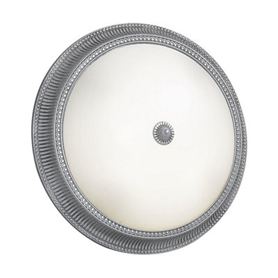 Luminosa Lighting Luminosa Milord Glass Decorative Flush Ceiling Light 4 Light Chrome from B&Q