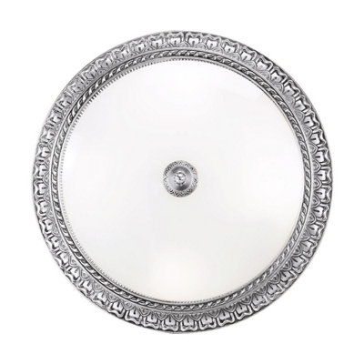 Luminosa Lighting Luminosa Milady Glass Bowl Semi Flush Ceiling Light 4 Light Chrome from B&Q