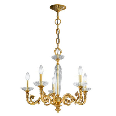 Luminosa Lighting Luminosa Contarini Multi Arm Chandeliers 5 Light French Gold from B&Q
