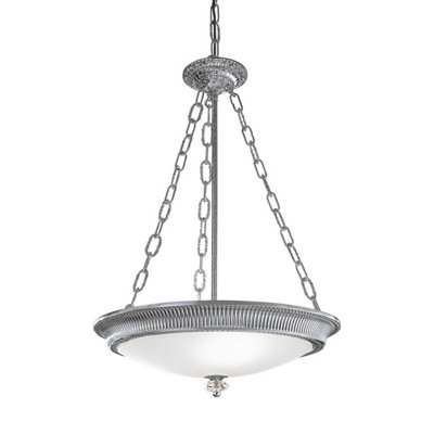 Luminosa Lighting Luminosa Milord Glass Cylindrical Pendant Ceiling Light 3 Light Chrome from B&Q