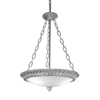 Luminosa Lighting Luminosa Milady Glass Cylindrical Pendant Ceiling Light 3 Light Chrome from B&Q