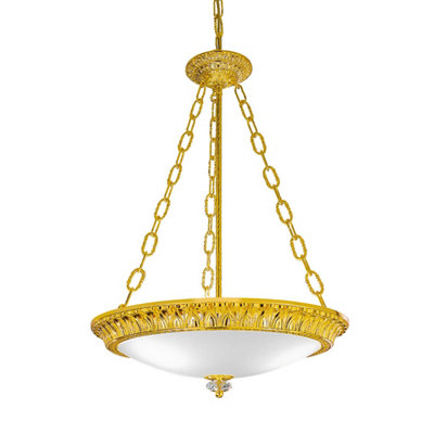 Luminosa Lighting Luminosa Milady Glass Cylindrical Pendant Ceiling Light 3 Light 24 Carat Gold from B&Q