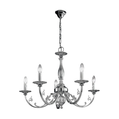Luminosa Lighting Luminosa Pisani Multi Arm Chandeliers 5 Light Chrome