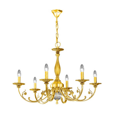Luminosa Lighting Luminosa Pisani Multi Arm Chandeliers 6 Light 24 Carat Gold from B&Q
