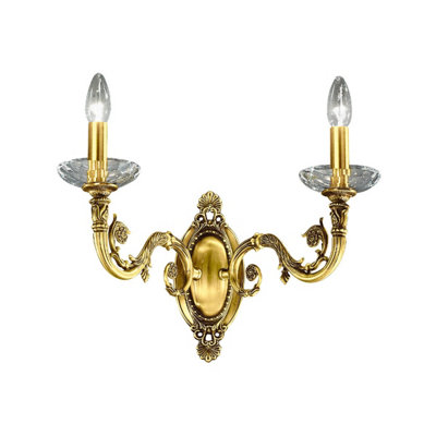 Luminosa Lighting Luminosa Contarini Candle Wall Lamp 2 Light French Gold from B&Q