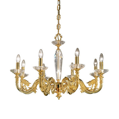 Luminosa Lighting Luminosa Contarini Multi Arm Chandeliers 8 Light French Gold from B&Q