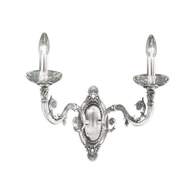 Luminosa Lighting Luminosa Contarini Candle Wall Lamp 2 Light Chrome from B&Q