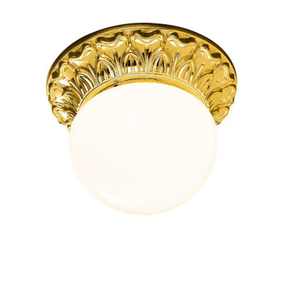 Luminosa Lighting Luminosa Milady Glass Globe Ceiling Light 24 Carat Gold from B&Q