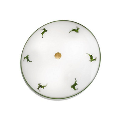 Luminosa Lighting Luminosa Nonna Cottage Style Glass Patterned Flush Ceiling Lamp Antique Brass3X E27 from B&Q
