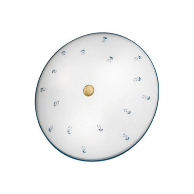 Luminosa Lighting Luminosa Nonna Cottage Style Glass Patterned Flush Ceiling Lamp Antique Brass3X E27 from B&Q