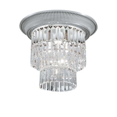 Luminosa Lighting Luminosa Milord Crystal Ceiling Light 4 Light Chrome from B&Q