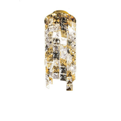 Luminosa Lighting Luminosa Prisma Designer Crystal Surface Mounted Spotlight Polished Gold1X G9 from B&Q