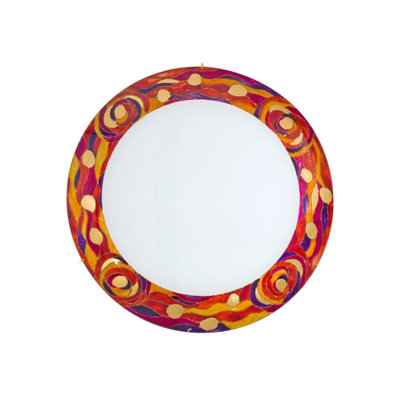 Luminosa Lighting Luminosa Serena Glass Decorative Flush Ceiling Light 3 Light 24 Carat Gold from B&Q