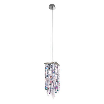 Luminosa Lighting Luminosa Prisma Crystal Pendant Ceiling Light Chrome from B&Q