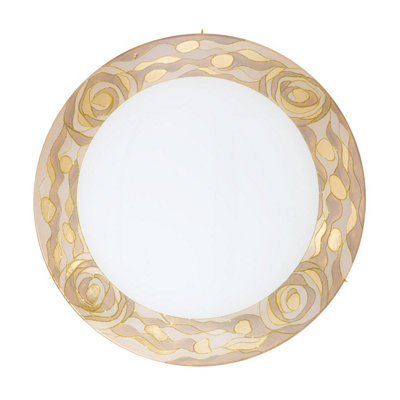 Luminosa Lighting Luminosa Serena Glass Decorative Flush Ceiling Light 4 Light 24 Carat Gold from B&Q