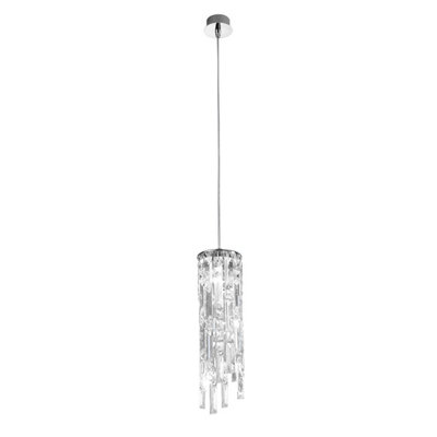 Luminosa Lighting Luminosa Prisma Crystal Pendant Ceiling Light Chrome from B&Q