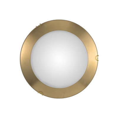 Luminosa Lighting Luminosa Moon Lifestyle Simple Flush Ceiling Light Gold2X E27 from B&Q