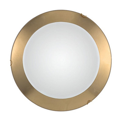 Luminosa Lighting Luminosa Moon Lifestyle Simple Flush Ceiling Light Gold3X E27 from B&Q