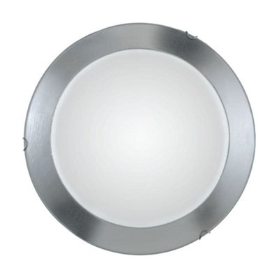 Luminosa Lighting Luminosa Moon Lifestyle Simple Flush Ceiling Light Chrome3X E27 from B&Q