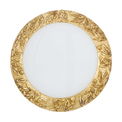 Luminosa Lighting Luminosa Serena Glass Decorative Flush Ceiling Light 3 Light 24 Carat Gold from B&Q