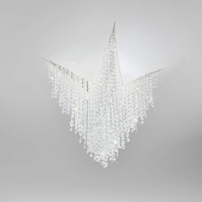 B&Q -  Luminosa Fonte Integrated Led Designer Crystal Ceiling Light White Matt
