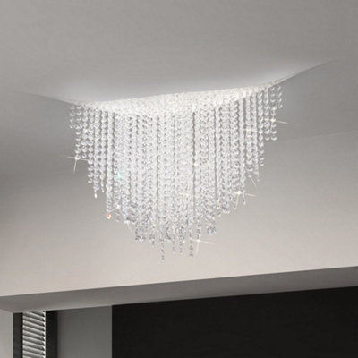 B&Q -  Luminosa Fonte Integrated Led Designer Crystal Ceiling Light White Matt